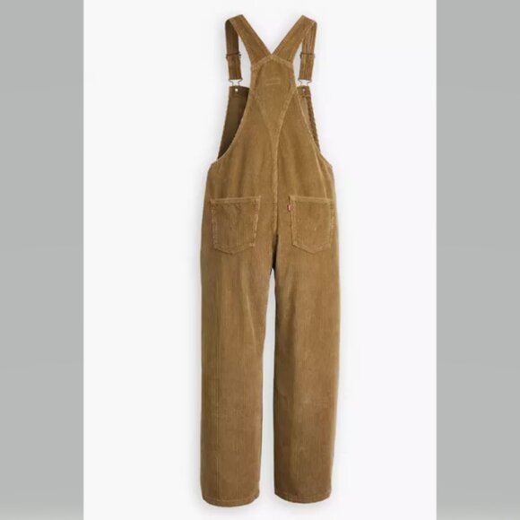 Levis Premium Baggy Corduroy Women's Overalls in Ermine Tan NWT - Picture 7 of 10